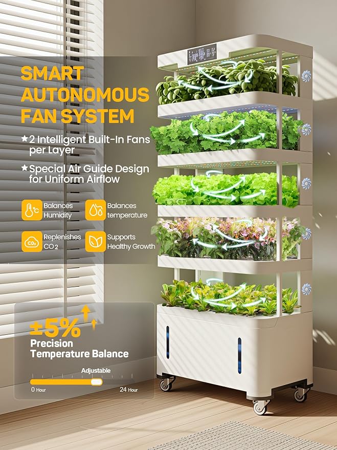 Large Hydroponics Growing System,148 Pod Vertical Indoor Garden Tower | hydroponic tower, Full-Spectrum Grow Lights, Ultra-Quiet Pump, Dual Water Tanks, 30-Day Self-Managed for Home & Commercial
