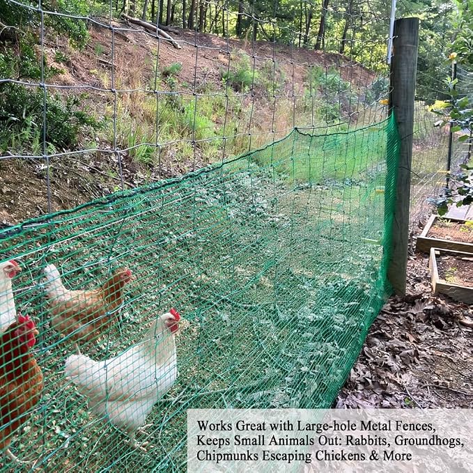 Plastic Garden Fence 7x100 FT Deer Fence Netting, Temporary Mesh Fencing Animal Barrier for Deer, Chicken, Poultry, Pet, Wildlife, Garden Bird Netting for Plant Fruit Tree Vegetable Protection