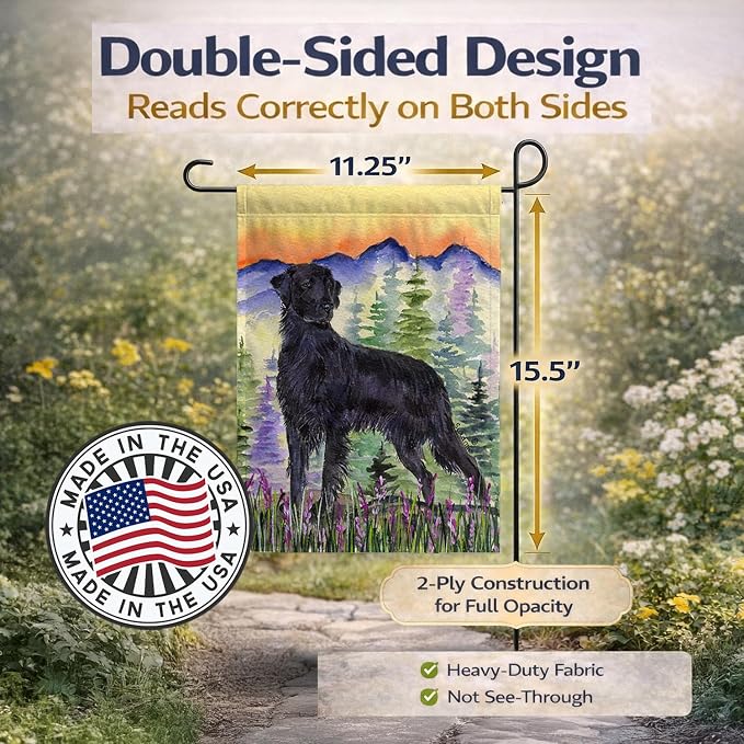 Caroline's Treasures SS8263GF Flat Coated Retriever Garden Flag Mailbox Flag Decorative Yard Flag Banner Outside Patio Artwork Yard Flower Beds, Garden Size, Multicolor
