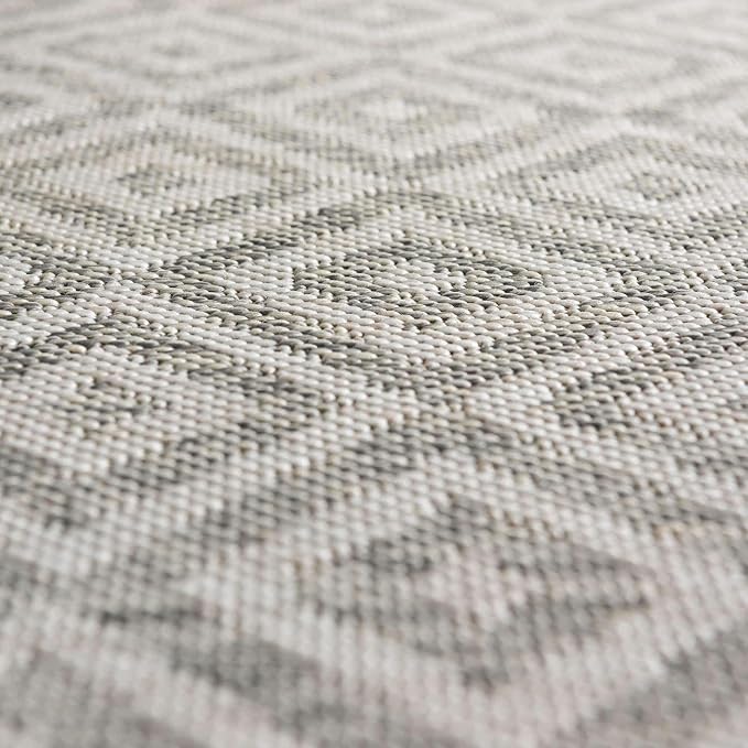 Unique Loom Outdoor Collection Area Rug - Costa Rica (3' 3" x 5' 3" Rectangle, Light Gray/ Ivory)