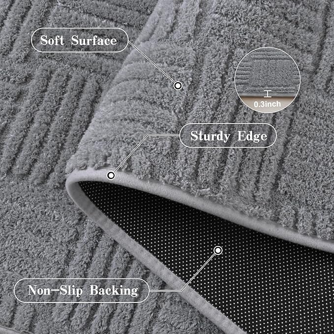 Grey Washable Shag Area Rug for Living Room, 6x9 Modern Geometric Non Slip Bedroom Rugs, Fluffy Soft Thick Carpet for Boys Kids Room, Dorm, Office, and Home Decor