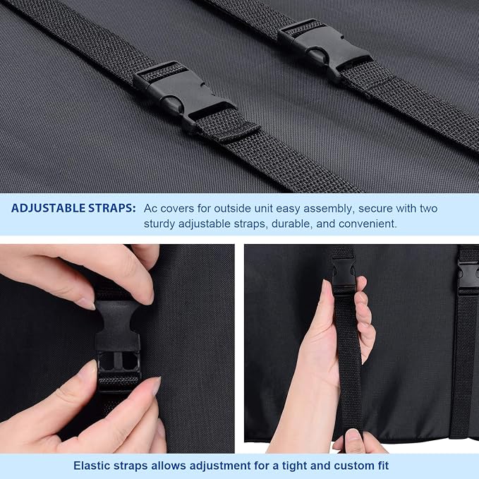 KylinLucky Window Air Conditioner Cover for Outside 17 x 12 x 13 inches | AC Cover with Water-Resistant Oxford Top, UV Resistant, Dust Protection, Black