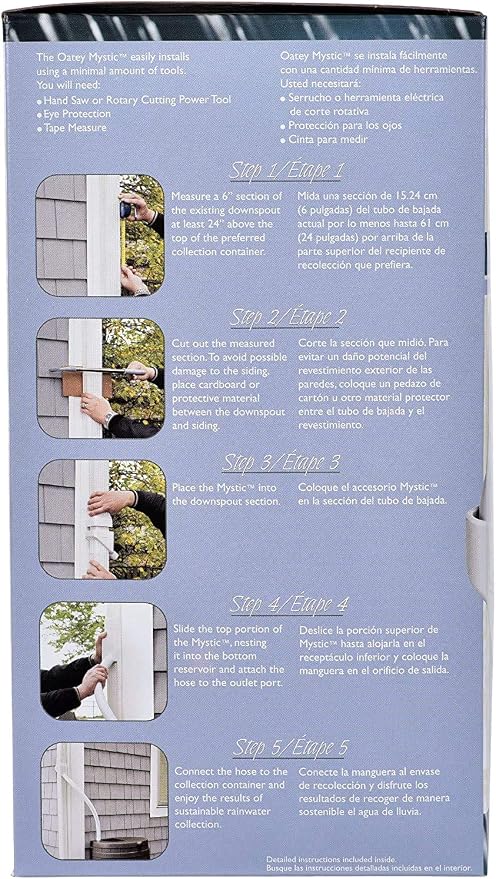 Oatey Mystic Rainwater Collection System Fits 2" X 3" Residential Downspouts (Тwo Рack)