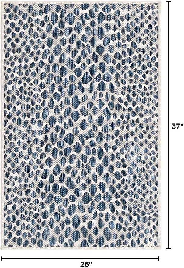 Unique Loom Outdoor Collection Area Rug - Cape Town (2' 2' x 3' 1' Rectangle, Blue/ Olive)