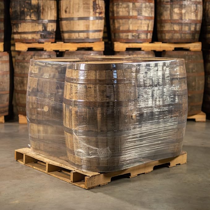 Midwest Barrel Company Authentic Bourbon/Whiskey Barrel (53 Gallon) Used Genuine American White Oak Wood Barrel for Decoration, Furniture & DIY Projects - 4 Barrels