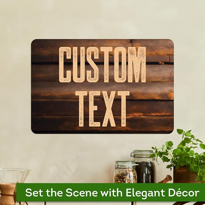 Custom Sign, Custom Street Sign, 11 Font Colors, 13 Font Styles, 4 Hole Options, 22 Sizes, 12x18 Inches, Rust Free DiBound, Fade Resistant, Made in USA by My Sign Center (Vintage Wood)