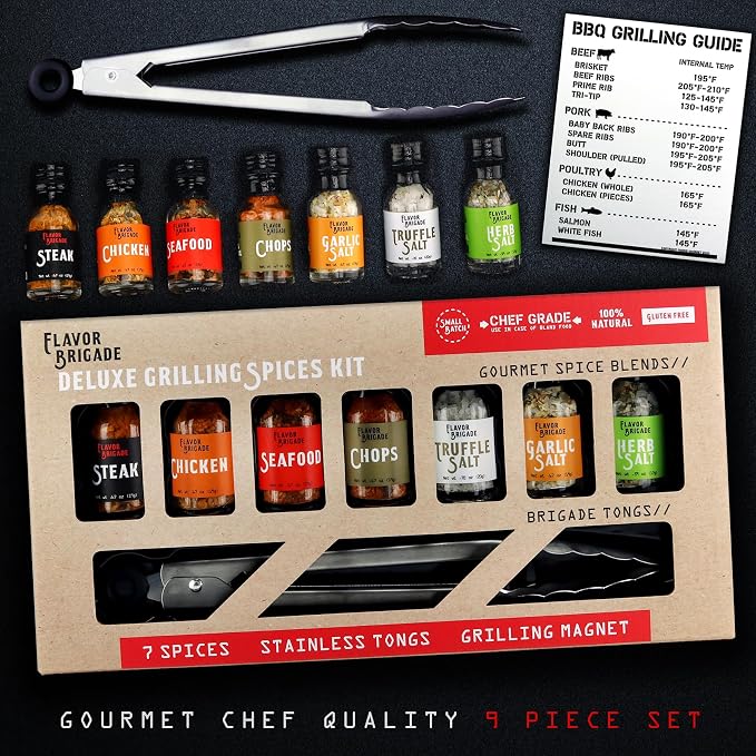 Grilling Spices Gift Set for Men – BBQ Rubs & Seasonings Variety Pack for Grilling, Smoking & Barbecue – Gift for Dad, Husband, Boyfriend, Son in Law, Brother