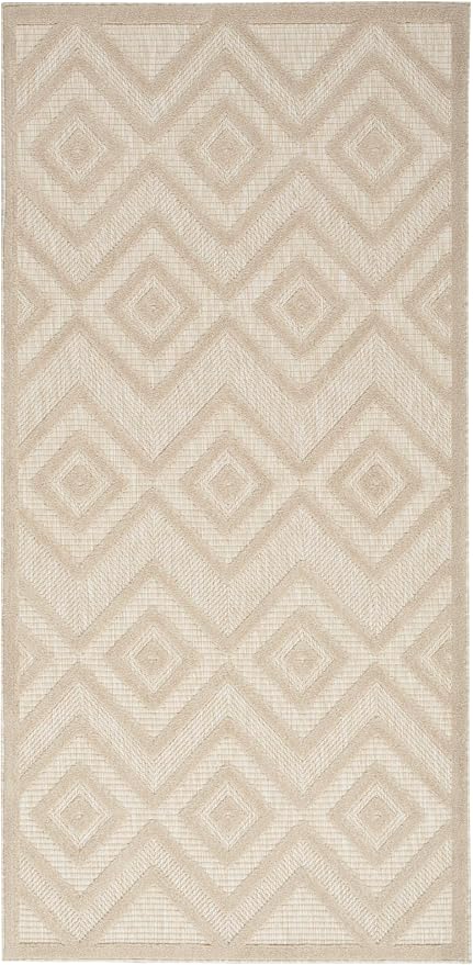 Nourison Home Versatile Cream 2' x 4' Area Rug - Easy Clean, Non Shedding, Bed Room, Living Room, Dining Room, Kitchen (2' x 4')