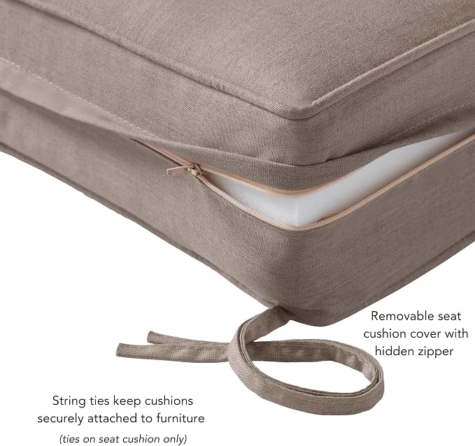 Outdoor 2-Piece Sunbrella Premium Deep Seat Cushion Set, Cast Ash