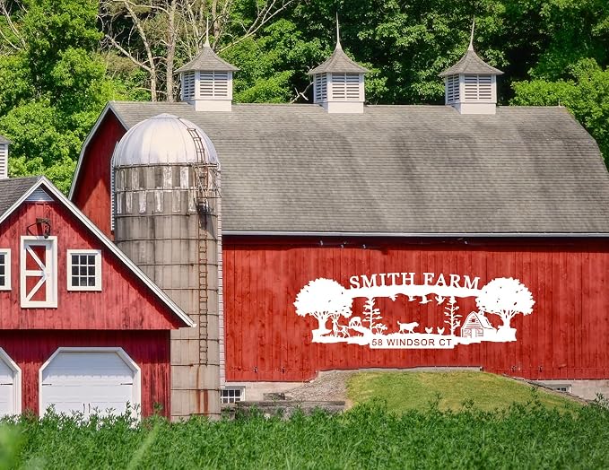 Custom Ranch Signs, Personalized Farm Large Outdoor Decor, Farm sign with animal figures, Ranch Farm Barn Sign, Entrance Gate Sign, Address Sign, Christmas Gift, Farmer Gift
