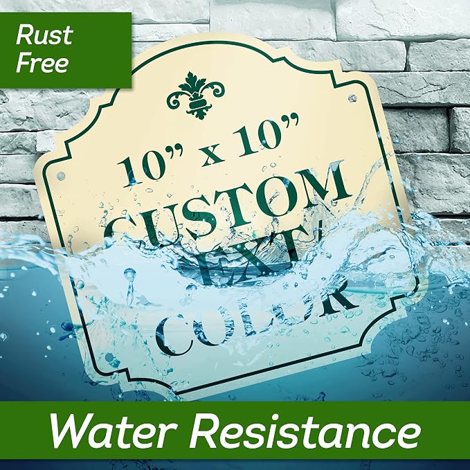Custom Sign, Customized for Outdoor/Indoor Use, Personalized Designer Style Sign, 10x10 Inch, 24 Colors, Rust-Free Thick AlumaBond - Made by: My Sign Center, USA (Florolex II - Contour)