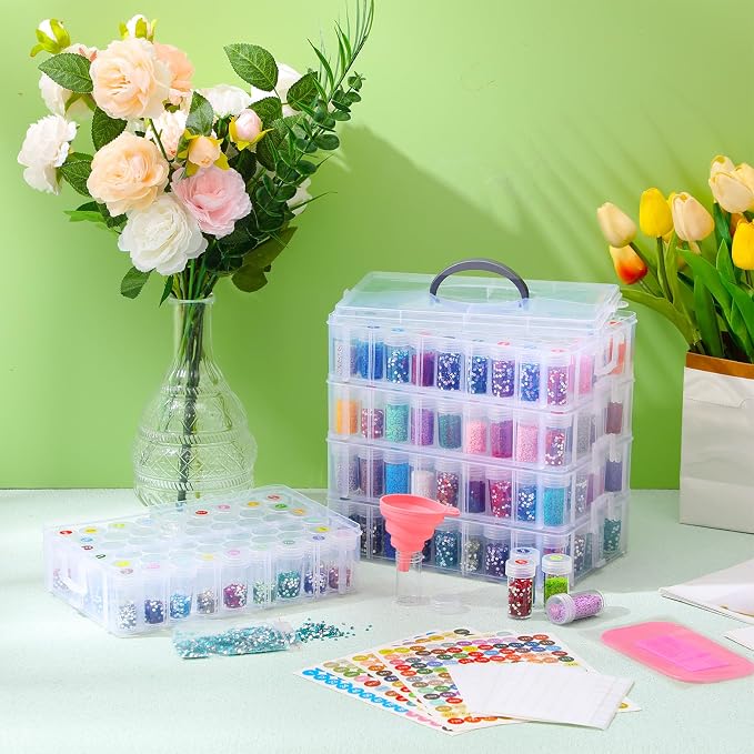Willinglong 5 Tier Diamond Painting Storage Containers with 260 Grids Diamond Art Storage Bead Organizer Painting Accessories DIY Jewelry Craft
