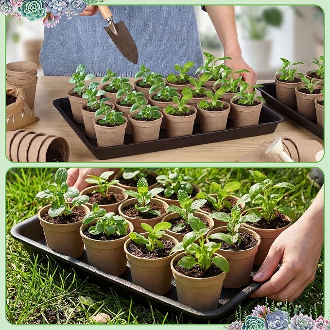 Gejoy 20 Pack 15 Inch Rectangular Plastic Plant Saucers Tray Bulk Heavy Plastic Plant Drip Tray Flower Pot Trays for Indoor Outdoor Anti-Slip Saucer for Garden Potted Water Drips and Soil