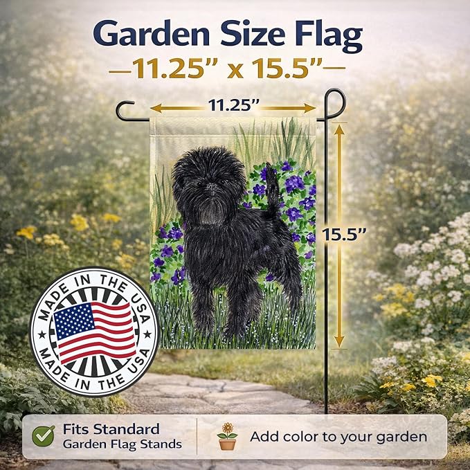 Caroline's Treasures SS8151GF Affenpinscher Garden Flag Mailbox Flag Decorative Yard Flag Banner Outside Patio Artwork Yard Flower Beds, Garden Size, Multicolor