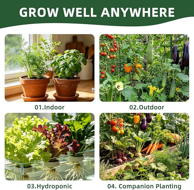 40 Vegetable Seeds Variety Pack, 20,000+ Garden Seed Vault Kit with Mini Planting Tools, Easy to Grow for Hydroponic, Indoor & Outdoor Year-Round Home Gardening