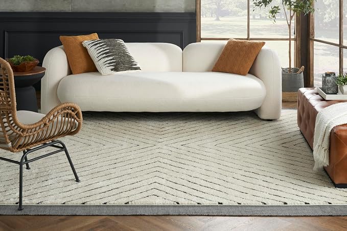 Nourison Home Positano Charcoal 8' x 10' Area Rug - Easy Clean, Non Shedding, Bed Room, Living Room, Dining Room, Kitchen (8' x 10')