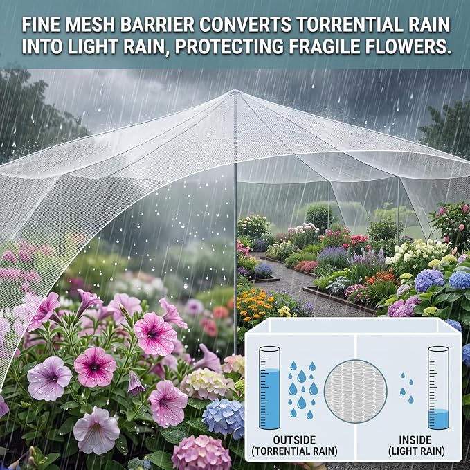 SATINIOR Garden Netting 16.3x10 Ft, Hail Netting, Heavy Duty Bird Net, Plant Protective Woven Mesh with Storage Bag, UV Resistant Crop Cover for Fruit Trees Vegetables Garden