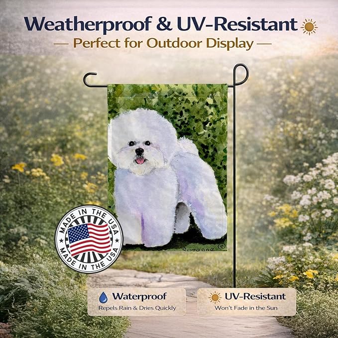 Caroline's Treasures SS8712GF Bichon Frise Garden Flag Mailbox Flag Decorative Yard Flag Banner Outside Patio Artwork Yard Flower Beds, Garden Size, Multicolor