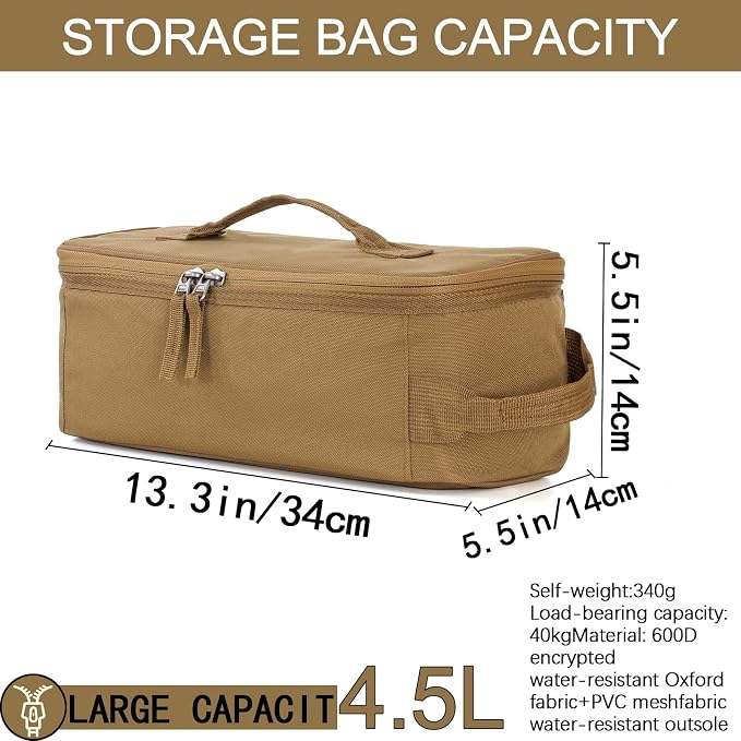 6L Camping Storage Bag, Tactical Camping Storage Bag | 600D is durable, waterproof, Suitable for camping, traveling, picnicking