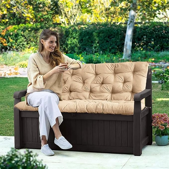 Swing Cushion Replacement Outdoor Porch Waterproof Bench Cushion 2-3 Seater Washable Bench Replacement Cushions for Outdoor Patio Porch Swing Cushions