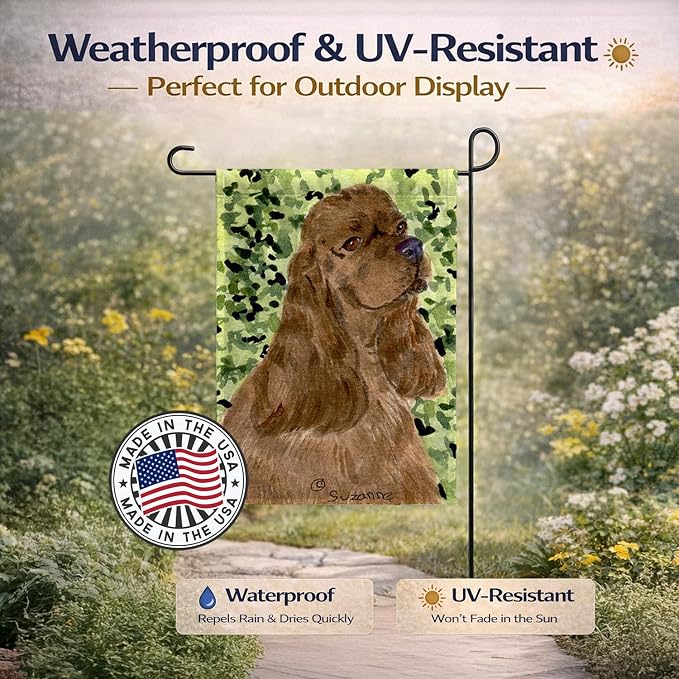 Caroline's Treasures SS8807GF Cocker Spaniel Garden Flag Mailbox Flag Decorative Yard Flag Banner Outside Patio Artwork Yard Flower Beds, Garden Size, Multicolor