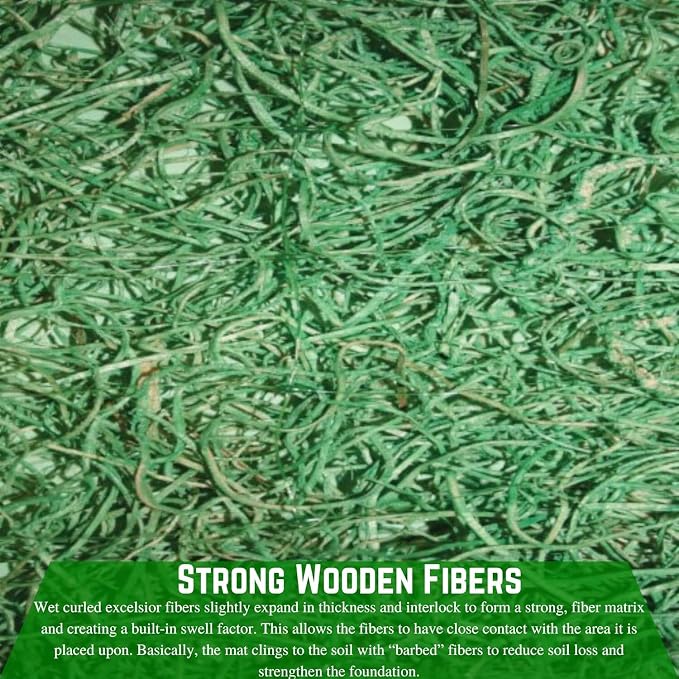 Farm Plastic Supply - American Excelsior QuickGrass Pro - 4' x 112.5' - Green Erosion Control Blanket Landscape Roll, Erosion Control Blanket, Slope Stabilization, Erosion Control