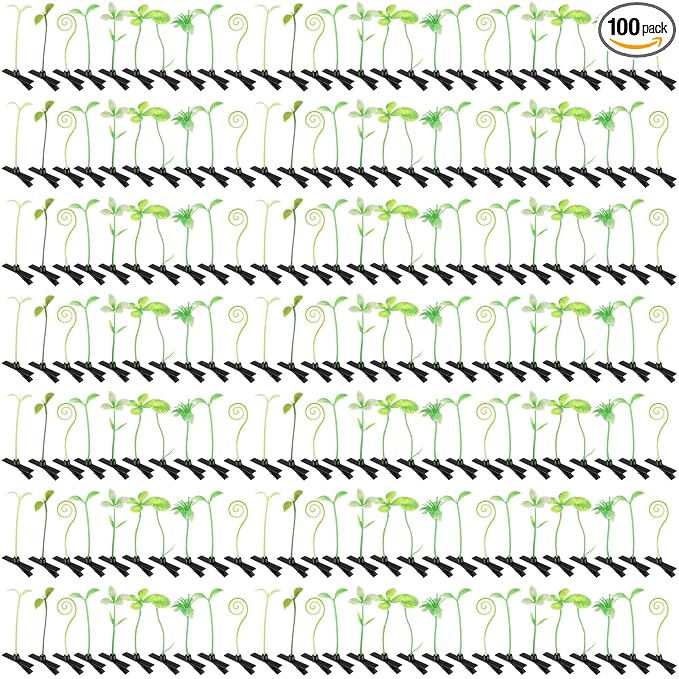 Tigeen 100 Pcs Rave Sprouts Bean Sprout Hair Clips Rave Clips Cute Grass Barrette Mixed Style Plant Flower Butterfly Mushroom Hair Accessories for Home Party Festival Irish