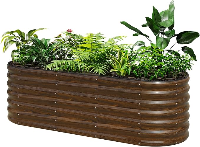 SnugNiture Galvanized Steel Raised Garden Bed Kit - 6x2x2 ft Large Metal Planter Box for Vegetables, Flowers, Herbs | Easy Assembly, Open Bottom Design