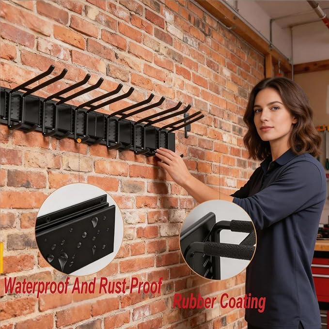 Garage Wall Organizer-Garden Tool Rack Wall Mount | Tool Hangers For Garage Wall,Suitable For Hanging Folding Chairs,Ladders,Shovels And Other Tools