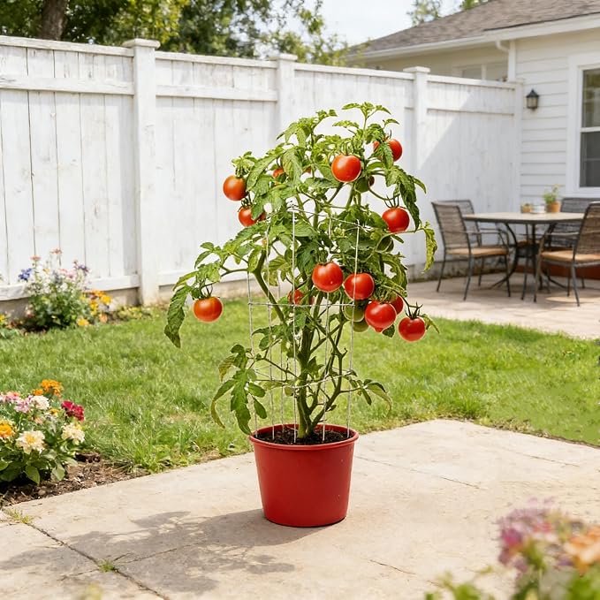 2 Pack 12x39 Inch Galvanized Folding Square Tomato Cages | Galvanized Tall Plant Support, Metal Trellis, Peony Cage, Peony Support