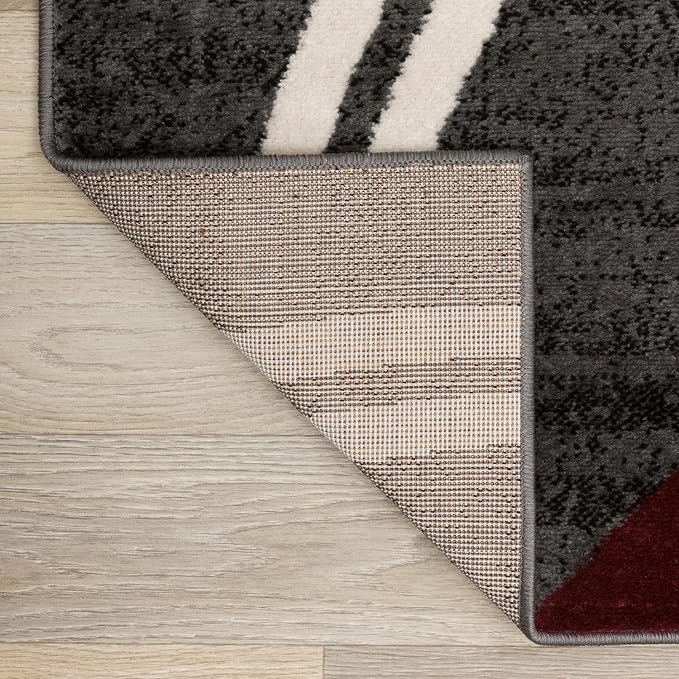 Rugshop Wavy Circles Modern Non-Shedding Living Room Area Rug Red 10' x 14' | Rectangular, Size 10' x 14', Bedroom, Dining Room, Home Office, Kitchen, Entryway, Hallway, Nursery, Kids Room, Guest Room
