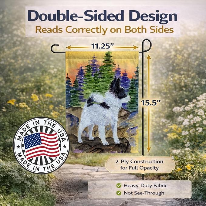 Caroline's Treasures SS8194GF Papillon Garden Flag Mailbox Flag Decorative Yard Flag Banner Outside Patio Artwork Yard Flower Beds, Garden Size, Multicolor