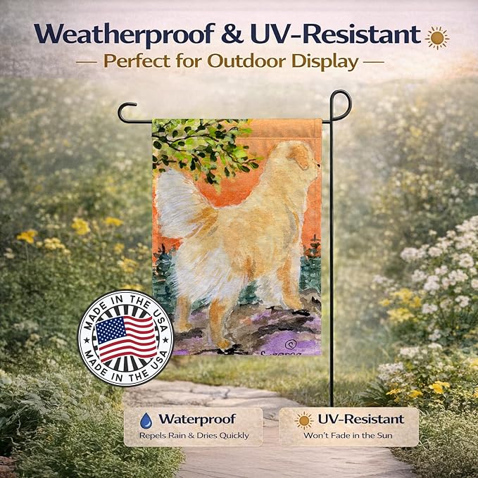 Caroline's Treasures SS8851GF Golden Retriever Garden Flag Mailbox Flag Decorative Yard Flag Banner Outside Patio Artwork Yard Flower Beds, Garden Size, Multicolor