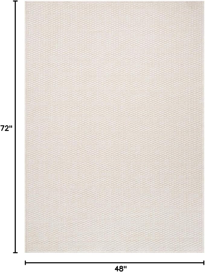 Luul Home Easy Jute Rugs 4x6 White Color Living Room Indoor Outdoor Area Rug for Farmhouse Patio and Kitchen Rug High Traffic Washable Easy to Clean Solid Boho Woven Design Outside Carpet (4 x 6)