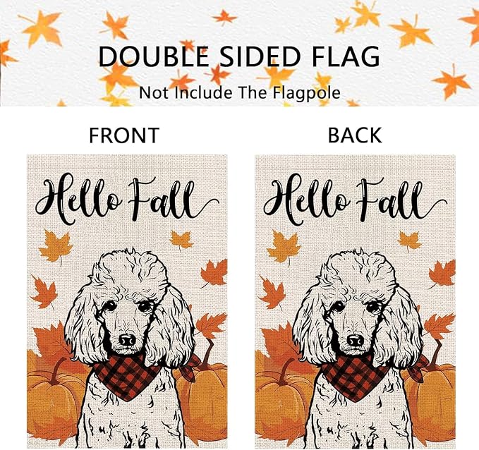 Seasonal Garden Flags Poodle Dog Double Sided Flags Set of 11 Holiday Farmhouse Indoor Outdoor Yard Lawn Christmas Gifts Decorations 12.5x18 Inch