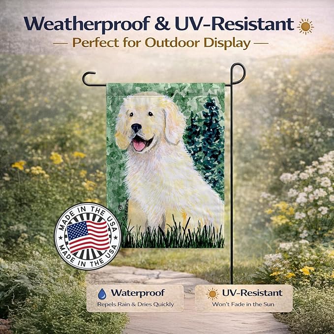 Caroline's Treasures SS8739GF Golden Retriever Garden Flag Mailbox Flag Decorative Yard Flag Banner Outside Patio Artwork Yard Flower Beds, Garden Size, Multicolor