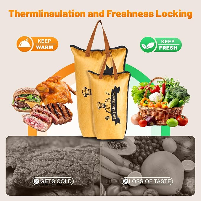 21&15 Inch BBQ Blanket for Resting Meat, Air Fryer/Dough/Kitchen/Smoker Accessories Party Picnic Camping-Insulated Bag for Brisket/Pork Shoulder/Turkey, Grill Accessories Gifts for Men, Dad