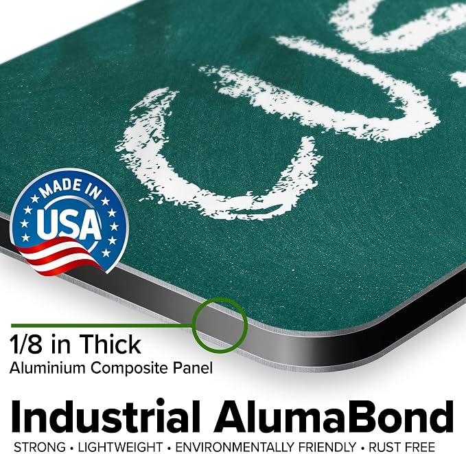 Custom Sign, Custom Street Sign, 11 Font Colors, 13 Font Styles, 4 Hole Options, 22 Sizes, 8x32 Inches, Rust Free DiBound, Fade Resistant, Made in USA by My Sign Center (Chalkboard Green)