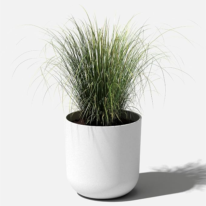 Veradek Round Lima Plastic Planter Pots for Indoor/Outdoor Garden Use, White, Suitable for Small to Large Succulent Plants, Flowers, Modern Interior Plants