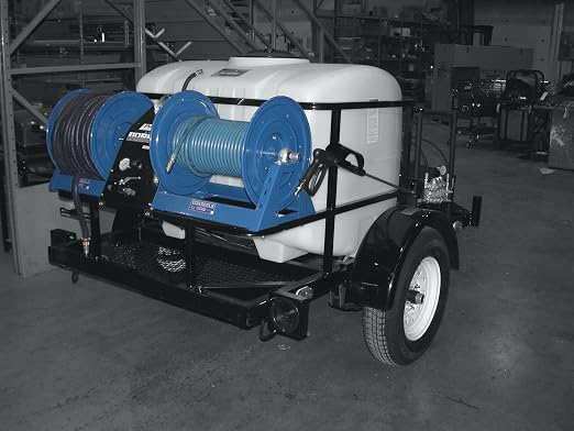 Coxreels 1125-5-100 Hand Crank Steel Hose Reel, 1125 Series – ¾" x 100', 3,000 PSI - Heavy Duty All Welded Steel A Frame - Adjustable Tension Break – Made in The USA, Blue
