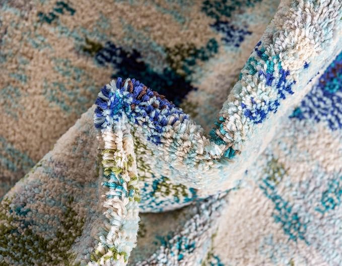 Unique Loom Chromatic Collection Area Rug - Champagne (10' 6" x 16' 5" Rectangle, Light Blue/ Blue)