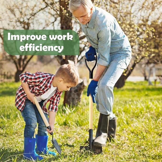 1 Pcs Pitchfork Spading Handle Replacement 30 Inch Wooden Shovel Handle Replacement D Shaped Pitch Fork Handles Tool Accessories for Shovel Scoop Hoe Rake Garden Digging