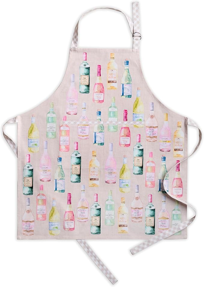 Maison d' Hermine Aprons for women with Pocket 100% Cotton (27.50"x31.50") | Adjustable Neck Strap & long ties Apron Men Chef Wedding Cooking Gardening Server Maid
