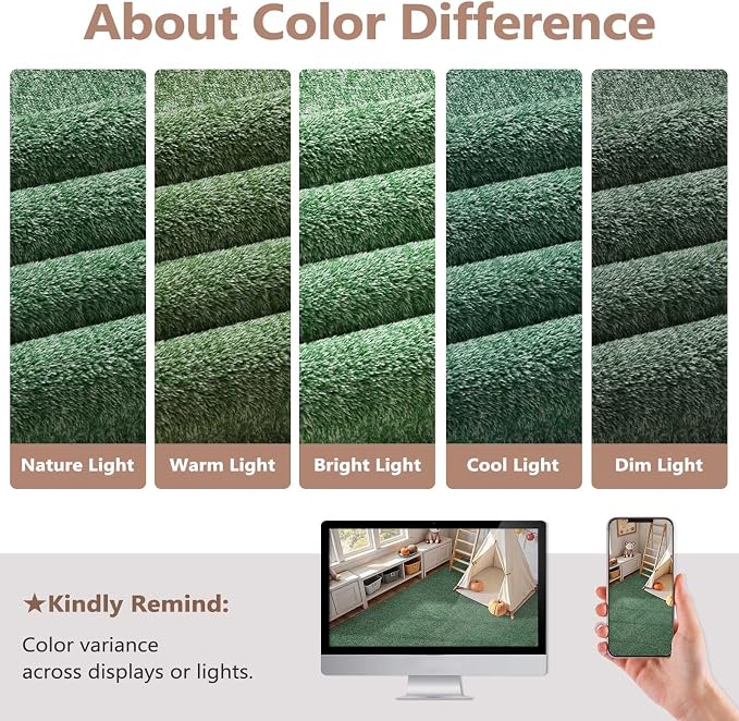 6x9 Large Green/White Area Rug Non-Slip Washable for Living Room Bedroom | Soft丨Stays Put丨Low Pile Thin丨Lays Flat丨Kid & Pet Friendly丨Dorm丨Dining Room丨Nursery丨Playroom丨Indoor丨Laundry丨Carpet丨Home Decor