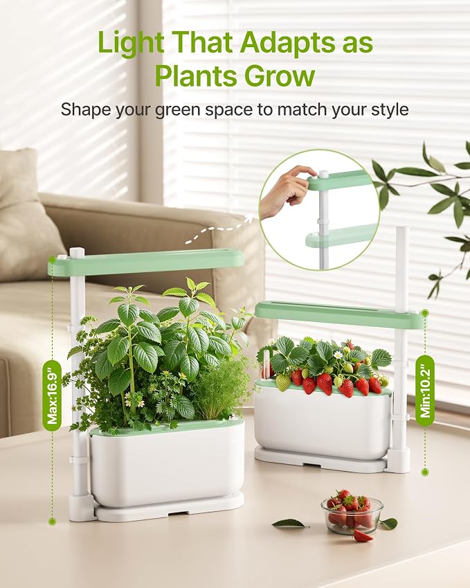 SUNCOZE Hydroponics Growing System Kit with 3 Pods for Beginners | Full Spectrum Dimmable LED Grow Light, Adjustable Height Indoor Herb Garden, Compact Hydroponic System, Gardening Gifts