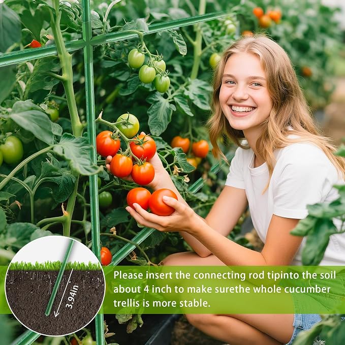 51x17x49 Inch Garden Tomato Cages Planter with 46 Gallon Grow Bags, Square Plant Support Trellis,for Vertical Climbing Plants Vegetables Fruits Flowers Outdoor Gardening Supplies