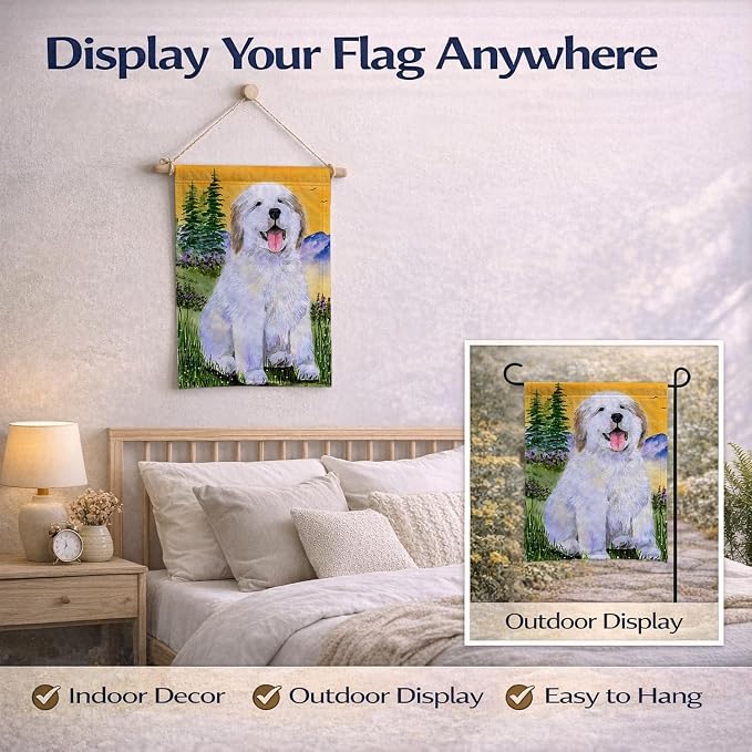 Caroline's Treasures SS8469GF Great Pyrenees Garden Flag Mailbox Flag Decorative Yard Flag Banner Outside Patio Artwork Yard Flower Beds, Garden Size, Multicolor