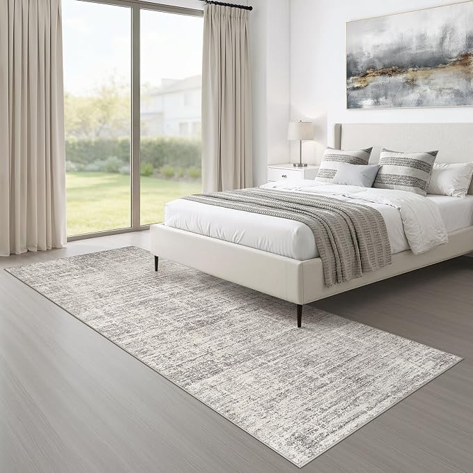 LOONGRUG Runner Rug 3x10 Machine Washable Non-Slip Neutral Rug Brown Gray | Abstract Soft Stain Resistant Indoor Accent Throw Carpet for Hallway Kitchen Bathroom Laundry Room Bedroom