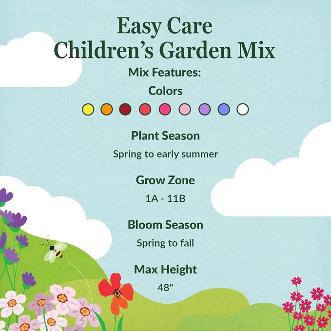 Ferry-Morse Flower Seeds - Easy Care Children’s Garden, Non-GMO, Cut Flower Mix - 1 lb