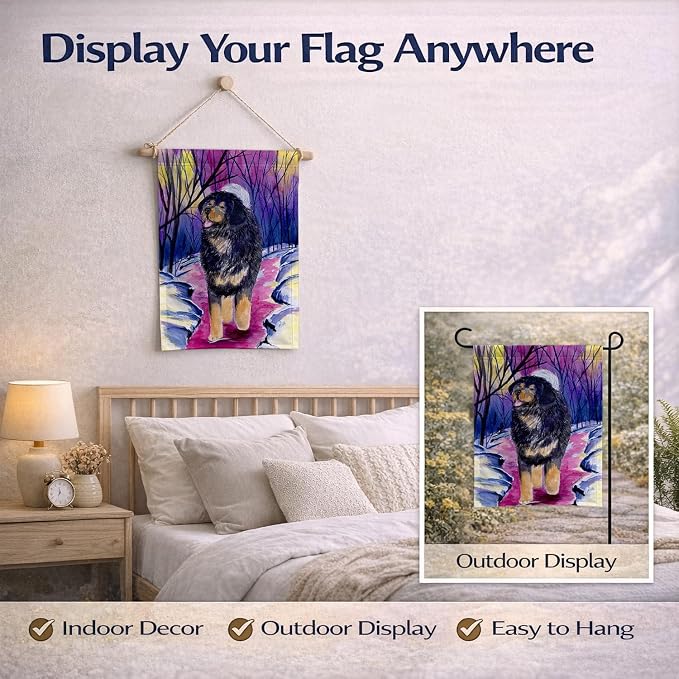 Caroline's Treasures SS1021GF Tibetan Mastiff Garden Flag Mailbox Flag Decorative Yard Flag Banner Outside Patio Artwork Yard Flower Beds, Garden Size, Multicolor